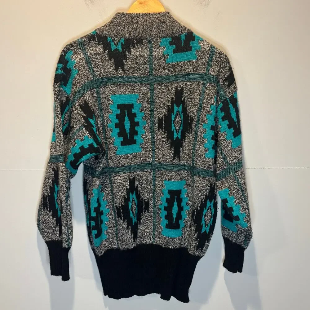 Vintage Amita Aztec Print Wool Blend Sweater - size Medium